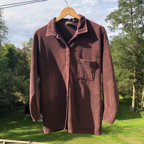 Vintage Cottage Cove Corduroy Velour 2 Piece - Shirt and Pants - S (altered) - Picture 2 of 6